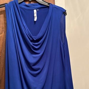 NY Collection Blue Sleeveless Blouse